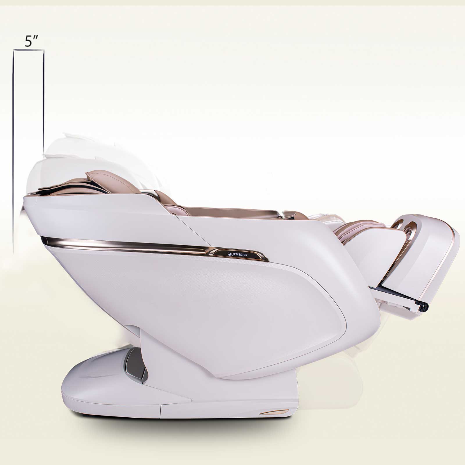 JPMedics KaZe Massage Chair reclines with 5" clearance, features advanced 4D massage.